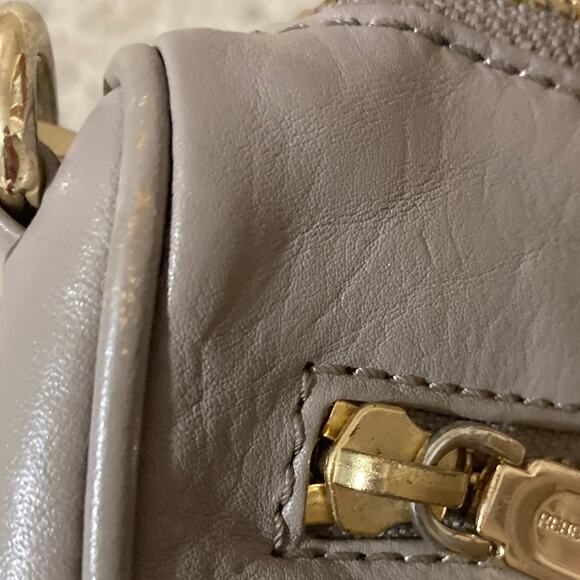 REBECCA MINKOFF TAUPE LEATHER GOLD STUD CROSSBODY BAG( ASIS) - Picture 14 of 16